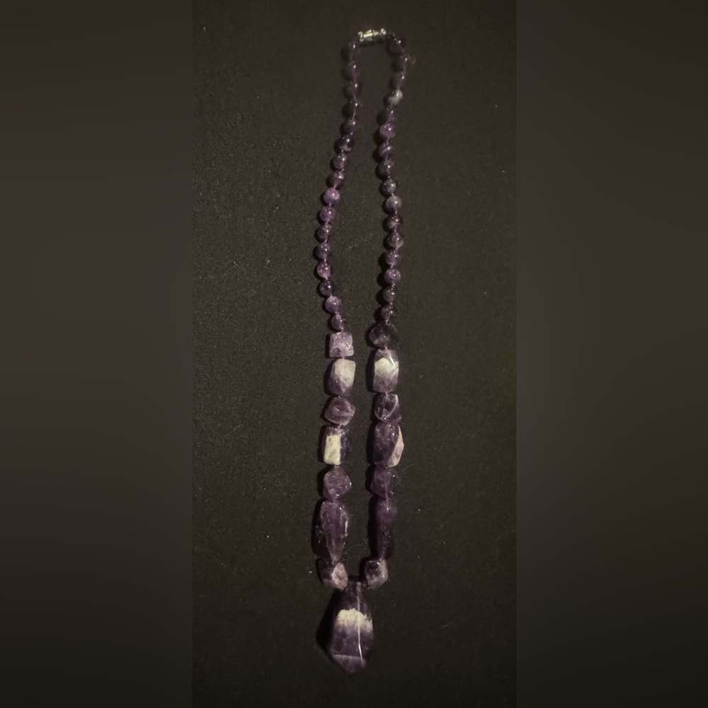 Elegant Amethyst  Beaded Necklace